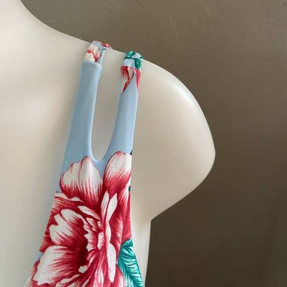 Full Tilt Blue Floral Swim Suit Set - M - Picture 5 of 8
